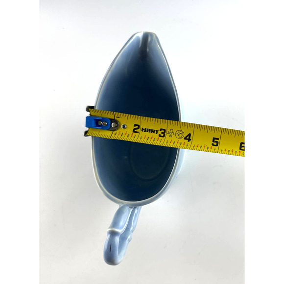 Vtg Vernon Kilns Native California Pottery Ceramic Gravy Boat Blue Leaf Pattern - Picture 10 of 12